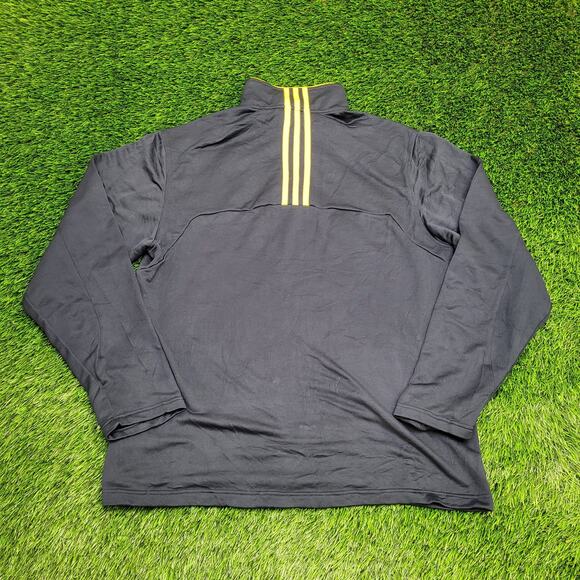 ADIDAS Quarter Zip Track Jacket Large 22x28 Blue Yellow - Picture 3 of 16